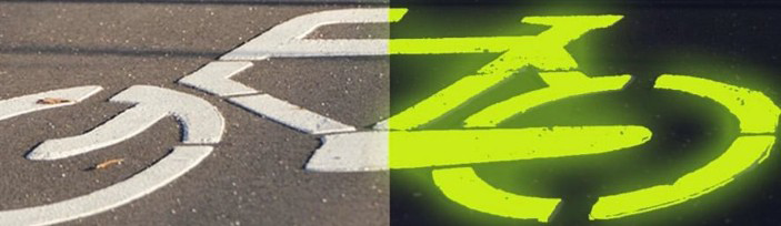 LumaSafe Photoluminescent Cyclist Lane